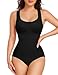 UMIPUBO Body Reductor Mujer Shapewear Fajas Modelador Sin Costuras Control de Abdomens Adelgazante Escote U Tirantes Anchos Bodi Shaper con Almohadillas Extraíbles (Negro, XL)