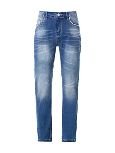 CHARTOU Men's Fashion Stretchy Regular Fit Mid Rise Straight Leg Long Jeans4