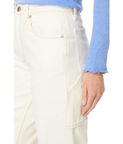 Free People Women's Tinsley Baggy High Rise S, Ecru3