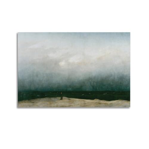Poster Caspar David Friedrich Le Moine au bord de la mer 60x90 cm pour salon