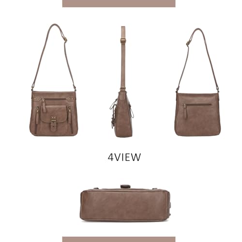 Image of Crossbody Bags for Women Medium PU Leather Multi Pocket Shoulder Purses