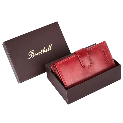 Protección RFID en cartera pequeña mujer Benthill de cuero rojo 6