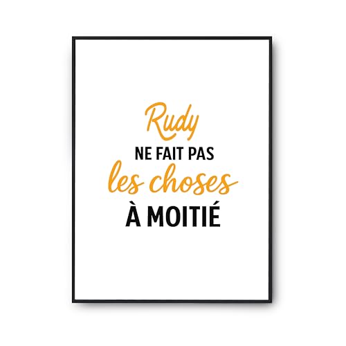 Poster citation Rudy pour une décoration murale de salon originale