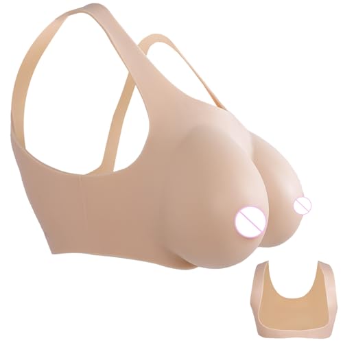 FKDOT Faux Seins Silicone Fausse Poitrine pour Homme Femmes Silicone Travesti Fausse Poitrine RéVéLation du Dos Silicone pour