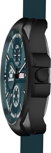 Image of LIMESTONE Men's Analog Quartz Watch with Day & Date Display, Leather /Silicone Strap - Casual & Formal Wrist Watch for Men
