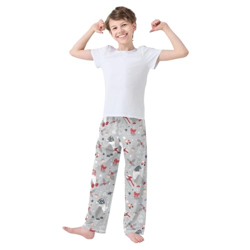 Boys' Pants Dwarf Christmas Bell Gift Long Bottoms Jogger Pants Elastic Waist Trousers with Pockets S-XL2