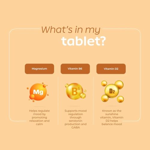 Image of Arth Mood Support | Helps reduce anxiety & Stress | Hormone Free, Gluten Free, Allergen Free | Complete with Magnesium Bisglycinate + Vit D2 | 3 Month Supplement (30 Tablets x 4)