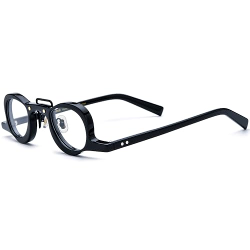 Image of HEPIDEM Acetate Glasses Frame Men,Round Optical Eyeglasses Women Vintage Retro Eyewear 9153