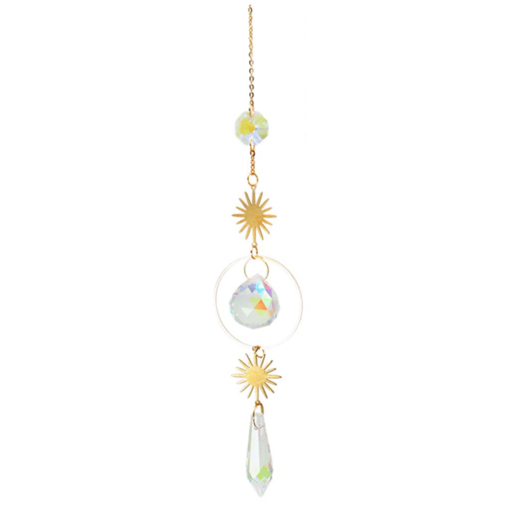 Crystal Sun Catchers Hanging Glass Crystal Prism Wind Chimes Car Interior Decor Pendant sun catchers, glass pendant, wind chime, car decoration