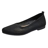 Forme de l'orteil : pointu Onsoyours Chaussures Plates en Tricot pour Femme Chaussures à Enfiler Chaussures à Bout Pointu Confortables Chaussures Souples Classiques Respirante Ballerines Mocassins B Noir 39 EU