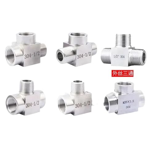 Divisor de tubería de acero inoxidable de 3 vías con rosca BSP y NPT 5
