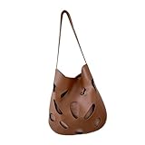 KieTeiiK Bolsa de hombro con diseño geométrico de moda, tela de PVC, resistente al desgaste, ideal para mujeres modernas y mujeres, Brown