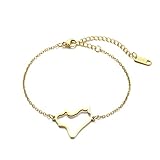 Iraq Map With Flag Pendants Necklaces Keychain Bracelet Ring Jewelry Iraqi Maps Chains (Bracelet Gold)