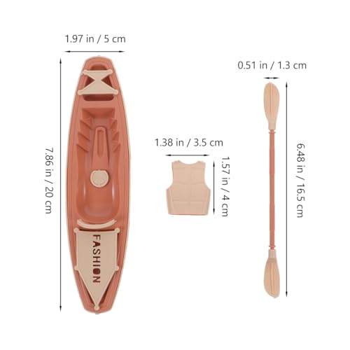 Kajakspielzeug Set - 19.5cm Paddelboot Deko FüR Kindergeburtstag Kuchen Dekoration Und Kreative Spielzeuge Mit Realistischem Design Aus Abs in Beige