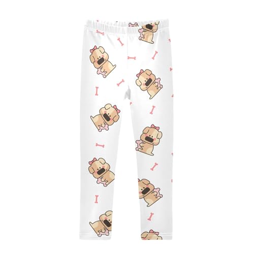 Cute Puppy Girls Leggings,Workout Leggings for Girls Toddler Athletic Legging Size for 3-10T