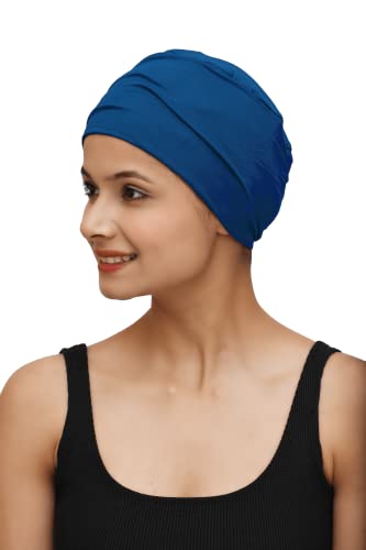 Image of The Headscarves Women Silky Soft Bamboo Viscose Sleep Cap for Hair Loss Chemo Headwear Skull Cap Free Size (Multicolor) (HS3 Multicolor)