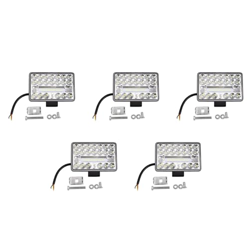 Barre LED voiture 108W spot carré de 4 pouces pour camion et tout-terrain lot de 5 pièces