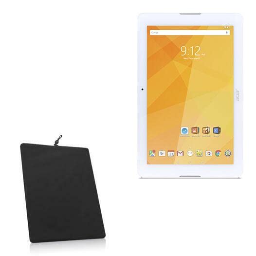 Housse de protection Acer Iconia One 10 velours noir avec cordon ajustable