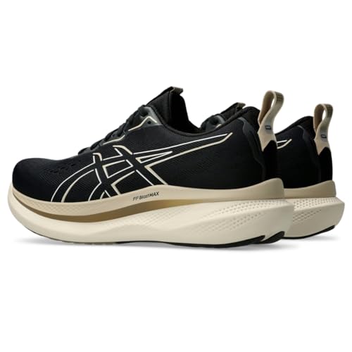 ASICS Men's GLIDERIDE MAX Running Shoes, 12, Black/Oatmeal