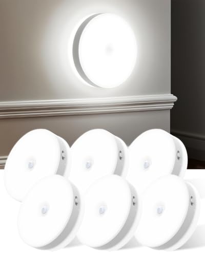 KALAHOL 2026 Motion Sensor Lights Indoor 6 Pack Dual-Sided LED Night Lights USB Rechargeable Wireless Magnetic Stick-On Lights for Stairs Hallway Closet Kitchen Under Cabinet