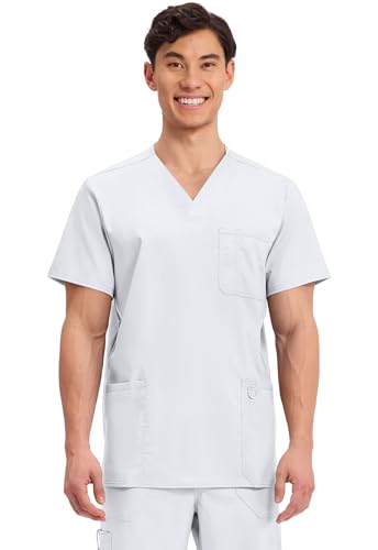 Image of Cherokee WW Revolution V-Neck Scrub Top for Men with 3 Pockets