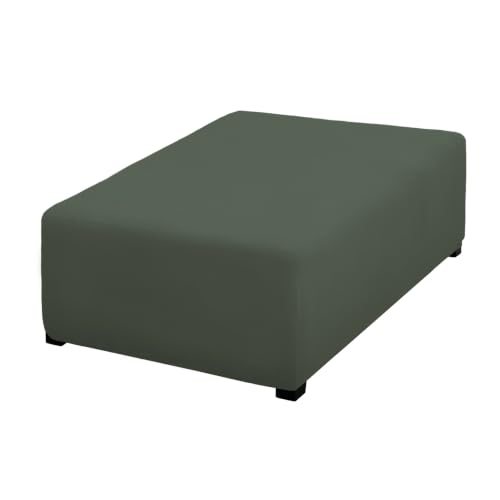 Image of PureFit Super Stretch Form Fit Ottoman Cover Rectangle - Ottoman Slipcovers for Foot Stool Cover & Folding Storage Slipcover for Living Room with Nonslip Elastic Bottom (Medium-L, Grayish Green)