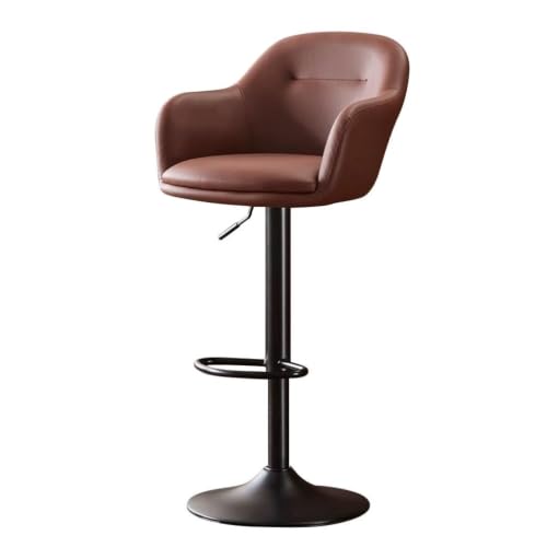 Tabouret de bar moderne marron avec dossier et finitions soignées - 2