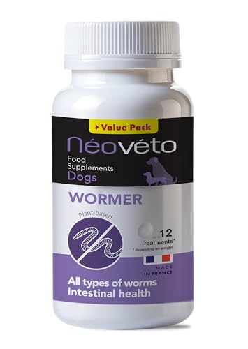 DESPARASITANTE Néovéto - Antiparasitario Interno en Comprimidos Naturales para Perros, Ingredientes Activos autorizados por los Servicios Veterinarios Franceses (30 tabletas versión en inglés)