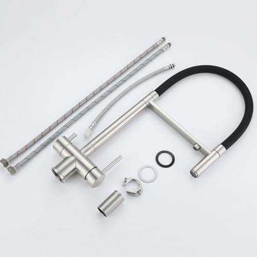 Robinet de cuisine à 3 voies douchette extractible osmoseur - 4