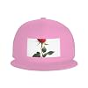 a Red Rose Printed Baseball Cap Black Unisex Adjustable Trucker Hat Dad Hat Outdoor Sports Flat Brimmed Sun Hat, Pink, One Size #1