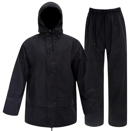 Image of Rizzon Rain Suits for Men Women Waterproof Heavy Duty Rain Gear Hi-Vis Rain Jacket & Pants for Fishing