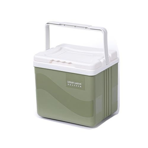 6L/10L/15L/28L Nevera Aislante Multi-Tamaño, Fiambrera Aislante Portátil para Uso Diario y Picnic, Blanco/Verde (Green,15L)