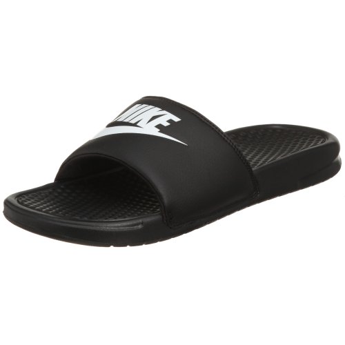 Nike Men's Benassi Just Do It Athletic Sandal, black/white black, 9 D US