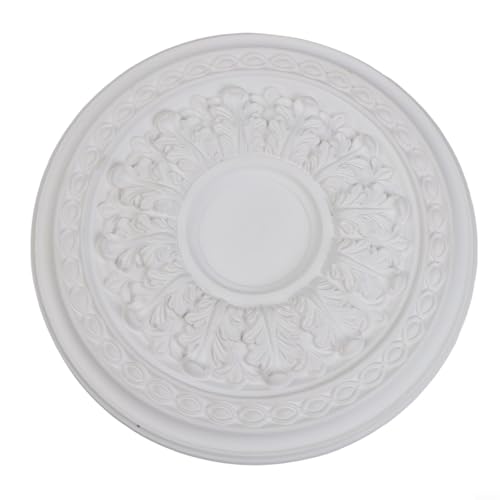 Plafonnier circulaire polyuréthane blanc 35cm plafonnier sans trou masquant - 2