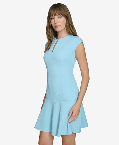Tommy Hilfiger Women's Split Neck Flared Hem Fitted Through HIPS Sheath Dress3