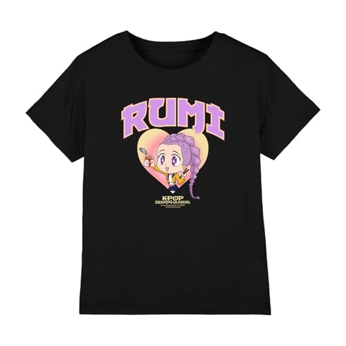 Kpop Demon Hunters - Huntrix Rumi Collegic Kids T Shirt, Black, 12-13