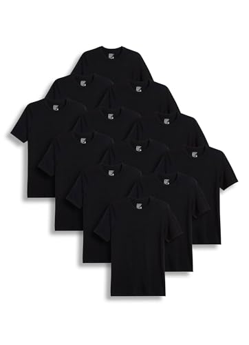 Jockey Men's Undershirt Big & Tall Classic Crew Neck Undershirt - 12 Pack, Black, XLT