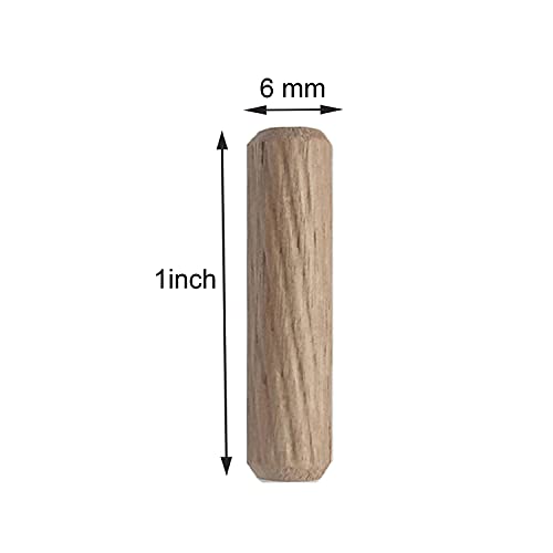 image for Axe Sickle Wooden Dowel Pins 6mm x 25mm Fluted Wood Dowels Rods, Made 