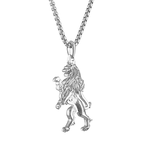 Bulova Men's Jewelry Crest of Bohemia Necklace in Rhodium Plated Stering Silver with Round Box Link Chain Style:BVP1015-WSNA