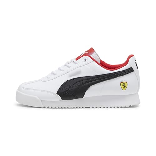 PUMA Unisex-Child Scuderia Shoes Ferrari Roma Sneaker, Black White, 7 US Big Kid