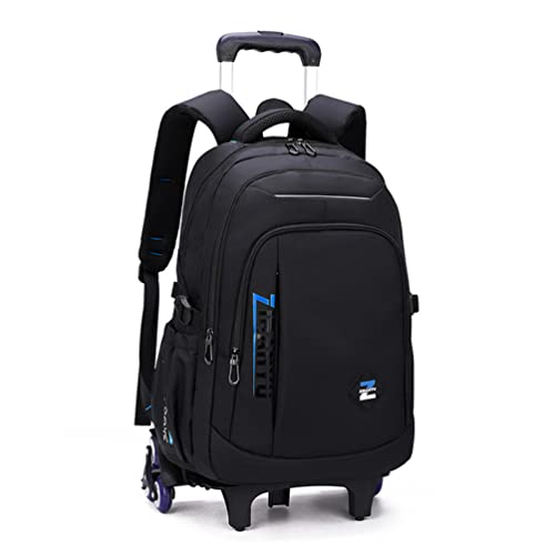 Image of Climberty School Bag for Boys Girls Durable Burden Relief School Trolley Bag with Detachable Wheel Stand and 6 Wheels Large Waterproof travel Trolley School Bags School Backpack Gift for Boys, Girls