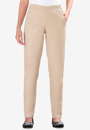 Woman Within Plus Size Straight Leg Elastic Waist Stretch Fineline Denim Jean (Petite & Tall Available)4