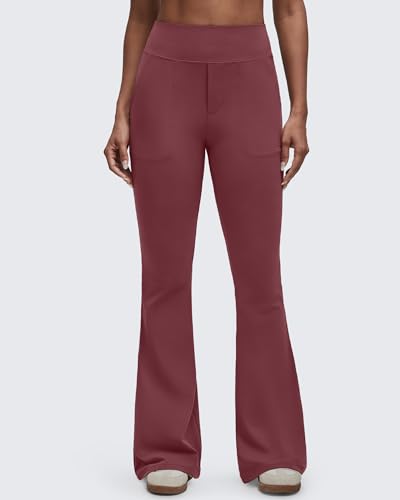 Image of G4Free BareFeel Flare Yoga Pants Women High Waisted Bootcut Leggings with Pockets Dress Work Pant Petite /Regular /Tall