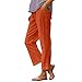Linen Pants Women Maternity Clothes Petite Wide Leg Pants Womens Travel Outfit for Airplane Summer Outfits for Women 2025 Trendy Clothes Summer Linen for Womens Trousers Orange Large