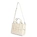 Marc Jacobs Women's The Leather Medium Tote Bag, Cotton/Silver, One Size
