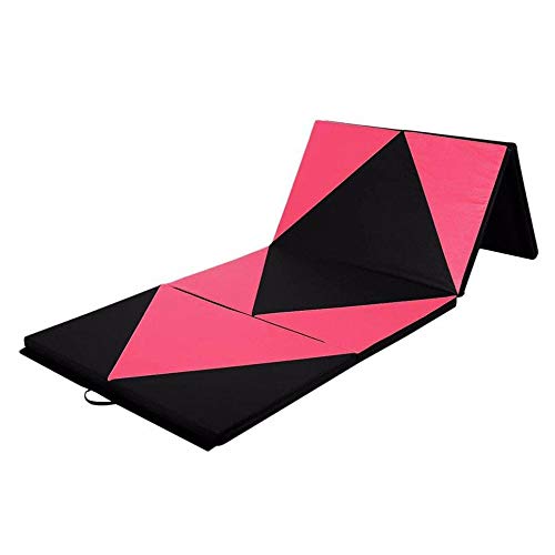 LIUXING Gymnastic Mats 70x47x1.97 Inch Foldable Gymnastic Mat Gym Exercise Yoga Pad Tumbling Fitness Panel (Color : Pink, Size : 180x120x5cm)