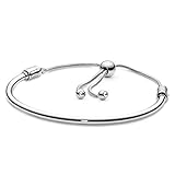 Pandora Jewelry Moments Slider Bangle Cubic Zirconia Bracelet in Sterling Silver, 8.3'