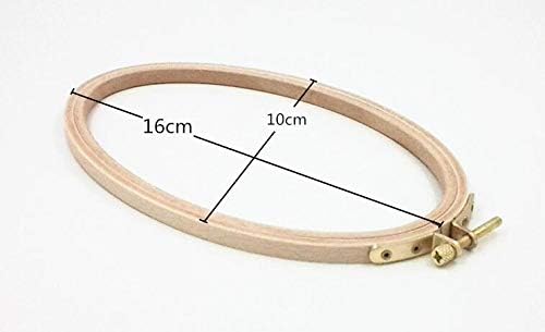 WRMHOM 6.3X3.95 Inch Oval Wooden Embroidery Hoop 16X10cm Oval Hand Stitching Hoop - Cross Stitch Hoop - Framing Hoop - Stitchery Hoop - Craft Supply Hoop (1PC)
