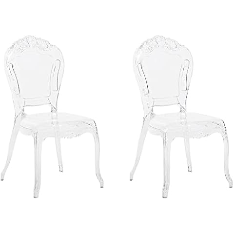 Beliani Conjunto de 2 sillas de Comedor Transparentes de acrílico Cover