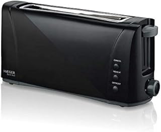 HAEGER Dark Sun  Multifunction Toaster with 1000 W  Extra Long Slot, Toast Control  6 Positions, 3 Functions: Reheat, Defrost and Cancell, Extra Boost for Small Slices